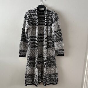 Eclipse Black and grey Patterned Cardigan